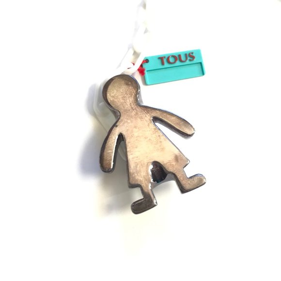 Tous Boy Charm Safety Pin Sterling Silver Vintage Jewlery Rare 1.75" with Box - Picture 4 of 11